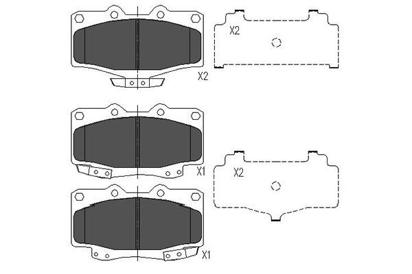 KAVO PARTS Bremžu uzliku kompl., Disku bremzes KBP-9004